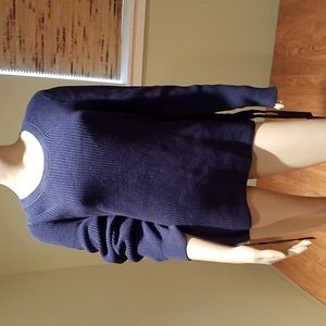 Michael Kors Navy Blue Sweater With Lacing And Metal Grommets Size XL